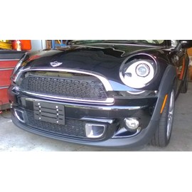 Front Bumper License Plate Tag Holder Mount Mounting Relocator Adapter Kit Bracket for Mini (All Models) Quantity Discount(9.95$ to 6.50$) (Each with 2 Screws + 4 Bolts & 4 Built in Nuts) (1)