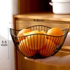 DMAR Black Fruit Bowl, 25x14cm Large Wire Fruit Bowl, Metal