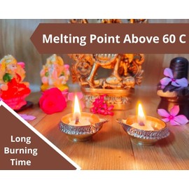 Pure Cow Ghee Wicks (Pack of 100 Pcs) / Readymade Ghee Cotton Wicks/Diya Batti/puja Batti Home Decor (Plastic Box, Pack of 100 Wicks Pcs)