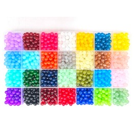 Crystal Jewellery Making Kit 1680Pcs 6mm Round Glass Beads for Jewellery Making 28Colours Crystal Beads for Bracelets Making Kits DIY Crafts Supplies for Bracelet Necklace Phone Charm Girls Adults