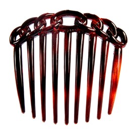 Caravan 9 Teeth Chain Like Design Tortoise Shell French Twist Comb, 1 Count