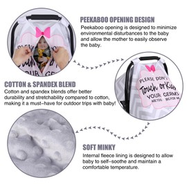 Metplus 2 in 1 Baby Car Seat Cover, Car Seat Canopy for Babies, Mom Nursing Cover, Minky Baby Carrier Covers, Newborn Boy Girl Shower Gift, Peekaboo Opening & No Touch Sign, Grey Stripes