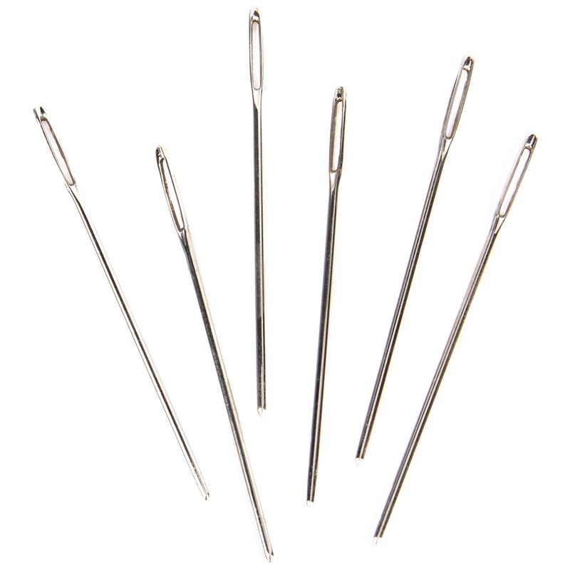TSL 6 x Tapestry Needles, Metal, Silver, 18-50 mm