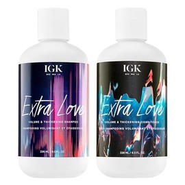 IGK EXTRA LOVE - Juego de champú y acondicionador para volumen y espesante, balance de volumen + cuero cabelludo + equilibrio de aceite, vegano + libre de crueldad, 8 onzas (paquete de 2)