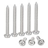 sourcing map Phillips Hex Washer Self Tapping Screws, M6 x