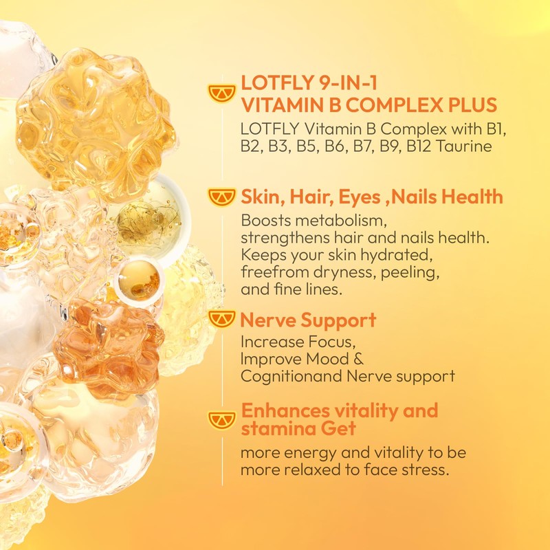 LOTFLY Vitamin B Complex with B1, B2, B3, B5, B6,