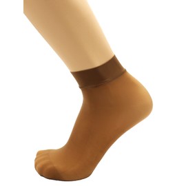 Mona's Choice Mens Ice Silk Ankle Socks (Pack of 5, Coffee)