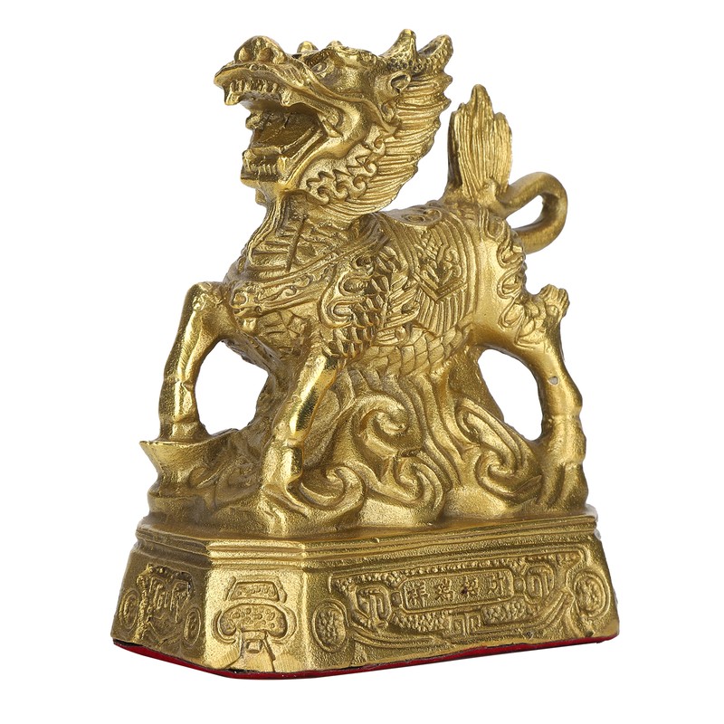 Qilin Ornament Brass Home Desktop Statue Collection Lucky Animals Crafts