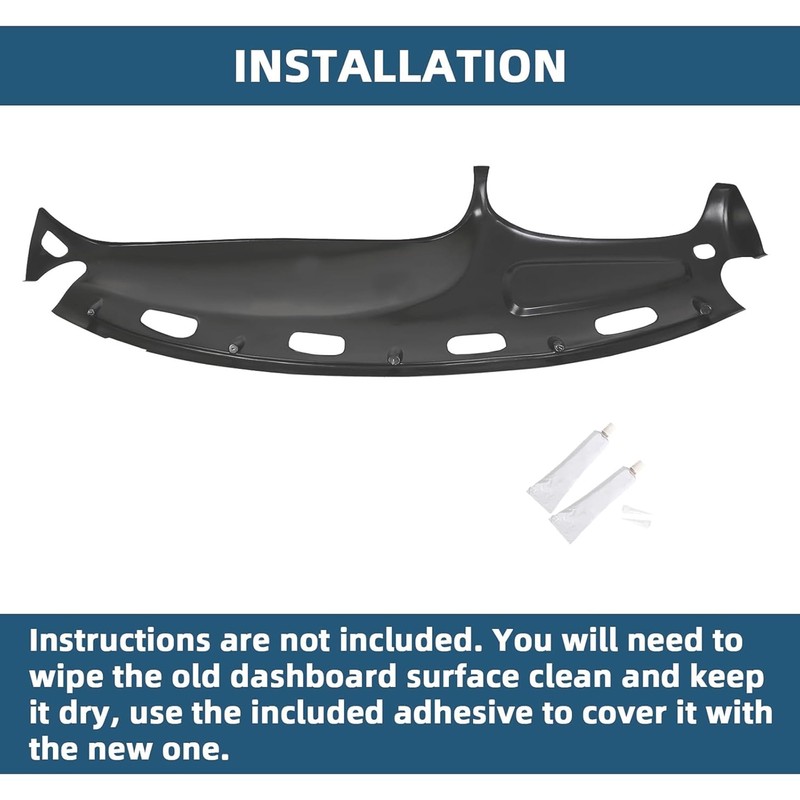 ECOTRIC Dash Cover Overlay Compatible with 1998-2001 Dodge Ram 1500,
