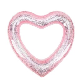 Blublu Park Inflatable Heart Pool Float, Sweet Love Swim Rings Float Loungers Tube for Summer Water Fun Beach Party Toys for Adults, Light Pink