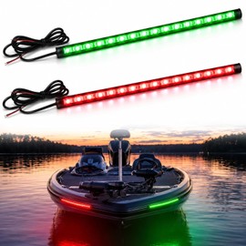 LED Navigation Lights - Bright Green & Red Bow Lights for Boats