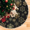 Christmas Tree Skirt Gold Black Snowflake 48 Inch Xmas Tree