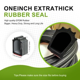 D Shaped Weather Stripping Door Seal, 1" RV Slide Out Seal Self-Adhesive EPDM Rubber, Heavy Duty Rubber Door Seal Weather Stripping for RV, Truck, Boat, Car, Accessories (19.5 Feet)