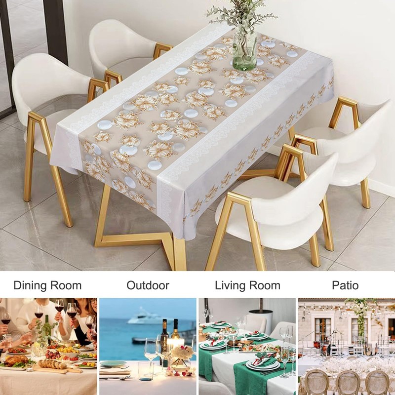 Waterproof Tablecloth, Wipe Clean Tablecloths Square Vinyl PVC Dining Room