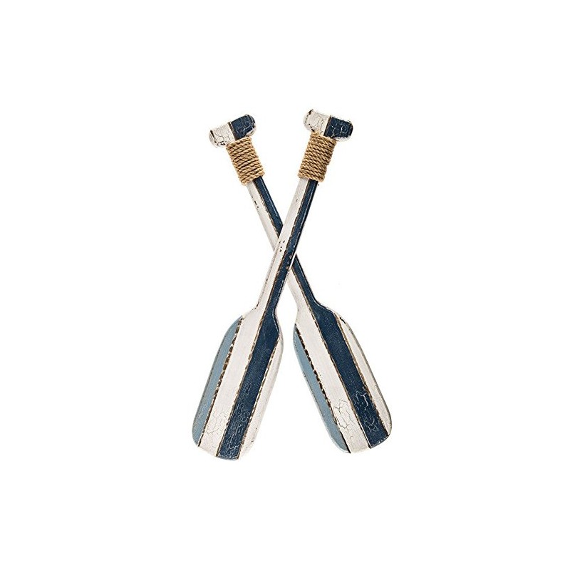 K&N41 Indoor Décor Blue & White Wooden Twin Oar Wall