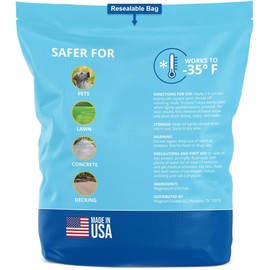 FIREKI Ice Melt, Pet Safe Ice Melt, 10 LBS Premium Snow Melter, Pure Magnesium Chloride, Safer for Pets, Concrete, Effective to -35 F, 10 lb