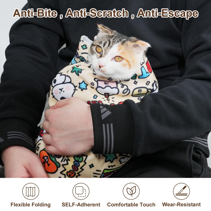 maiwoste 27.6" Large Cat Grooming Wrap – Anti-Escape Cat Wrap