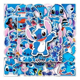 50 pegatinas de puntadas, vinilo reutilizable de dibujos animados de Lilo y puntadas, calcomanías impermeables para botellas de agua, regalos para niños, adolescentes, portátil, juguete para decorar