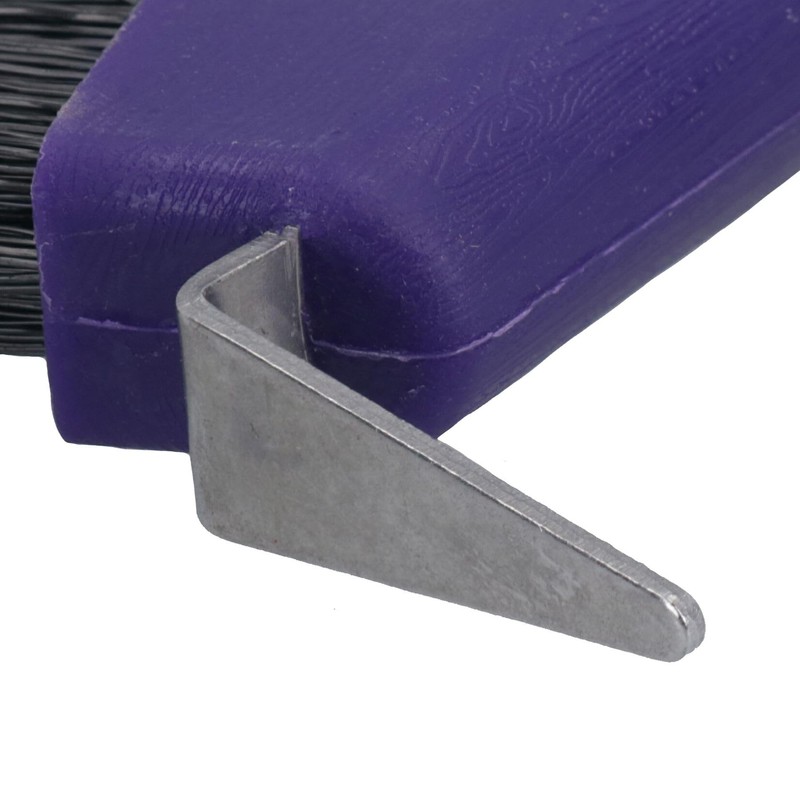 Durable Purple Horse Hoof Pick & Brush with Wave Grip