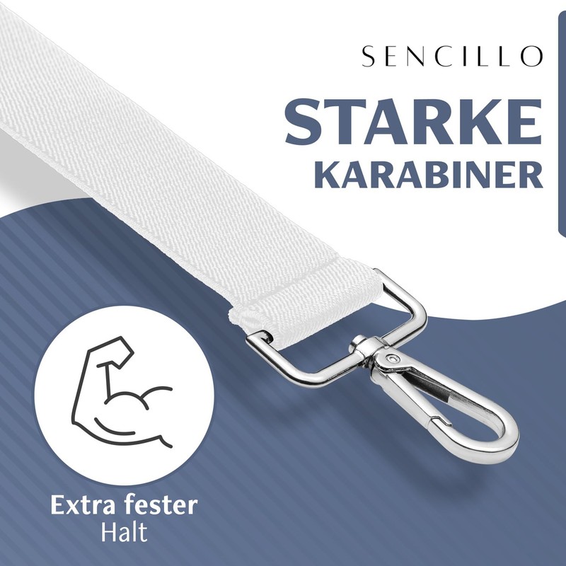 Sencillo Men's Braces with Carabiner Y-Shape, White