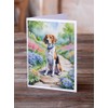 Caroline's Treasures English Foxhound Spring Path Greeting Cards Pack of