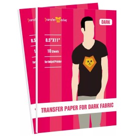 Transfer Master Inkjet Printable Dark Heat Transfer Paper HTV T-shirt 20 Sheets 8.5x11 Iron On