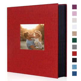 Miaikoe Photo Album 4 x 6 inch 400 Linen Album Slip in for Family Wedding Anniversary Album, Book Holds 400 Vertical 4 x 6 inch Photos, Red