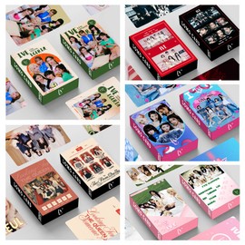 ZHENGGE 5 Pack/150 Pcs IVE Lomo Card Photocards Greeting Card with Postcards Box