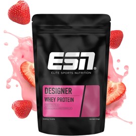 ESN Designer Whey Protein Powder, Strawberry, 1 kg, up to 23 g Protein per Serving, Ideal for Muscle Building and Maintenance, Made in Germany
