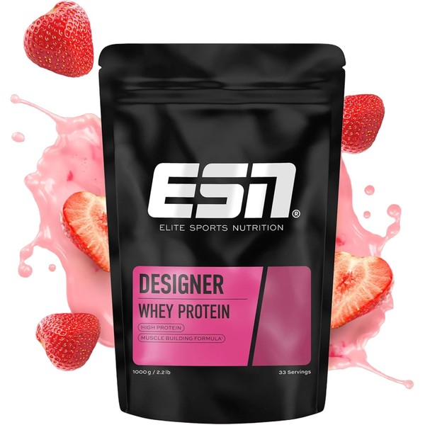 ESN Designer Whey Protein Powder, Strawberry, 1 kg, up to