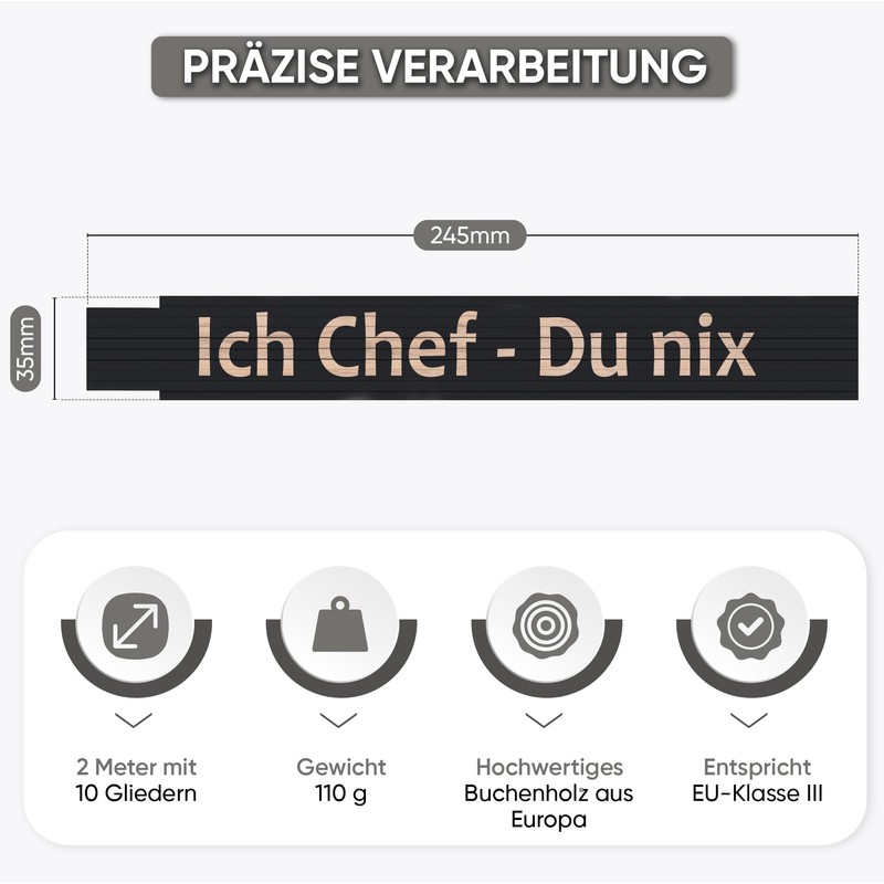 Inch Rule/Folding Rule Ich Chef Du Nix