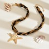 IQPDYV Scarf Necklace with Charm for Women Chunky Starfish Conch
