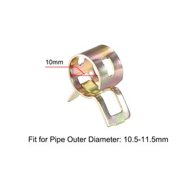 uxcell 10mm Spring Band Type Action Fuel/Silicone Vacuum Hose Pipe Clamp Low Pressure Air Clip Clamp 10pcs