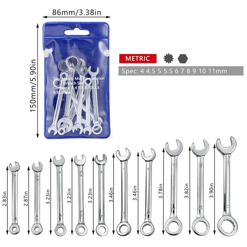 QYQRQF Mini Wrench Set Open End Wrench Combination Wrench Sets