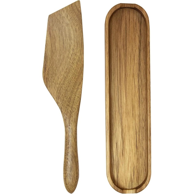 Mad Hungry 2 Piece Spurtle Set Natural Acacia Wood Cooking