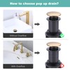 Bathroom Sink Drain Without Overflow, ARCORA Brushed Gold Pop Up
