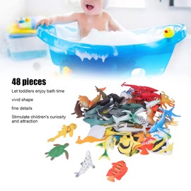 48 Piezas de Juguetes de Animales Marinos, Respetuosos con el Medio Ambiente, Plástico, Océano, Animales Marinos, Forma Vívida, Mini Serie de Peces Tropicales, Juguetes en Miniatura para 4 a 6 Años de