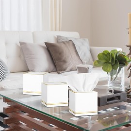 Fourluoo 12 Pack Facial Tissues Cube Boxes Face Box 600 Sheets 3 ply Soft Paper Square Tissues Bulk for Car Pocket Toilet Household Bedroom Family(White)