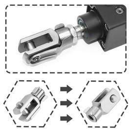 Be In Your Mind 2Pcs M6x1 Thread 32mm Length Air Cylinder Rod Clevis End Clevis Fork End Yoke Joint with Spring Pin Steel Zinc Plated Y Connector for Electronic Automatic Equipment