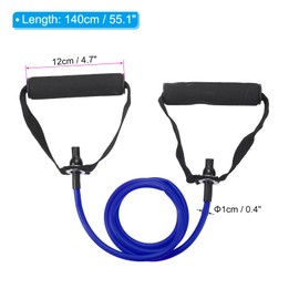 PATIKIL Single Resistance Band with Handles, TPE Elastic Exercise Band for Home Workouts Strength Training Fitness Pilates, Blue