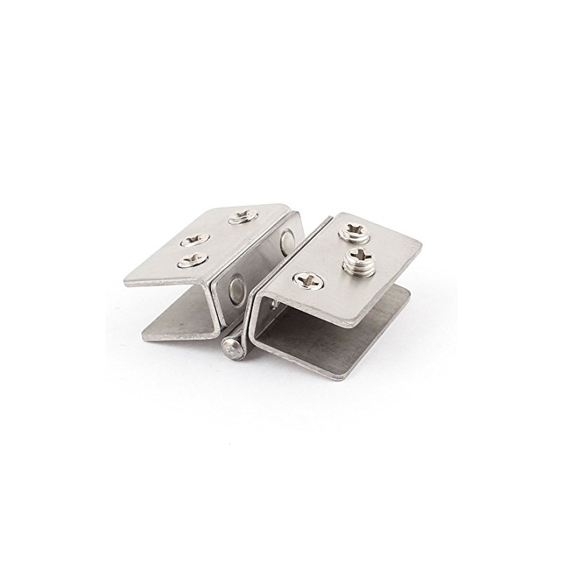 Sourcingmap Shower Door Metal Glass-to-Glass Clamp Clip Hinge for 8mm