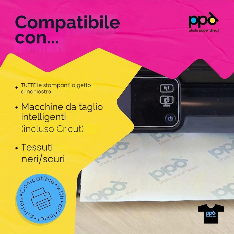 PPD A4 10 Fogli Di Carta Trasferibile Termoadesiva Professionale Inkjet