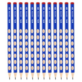 M&G Wooden Triangular Thick Hole Pencils, 12 Pcs HB Pencils Graphite Round Pencils for Classroom Teacher Office Supplies, Blue
