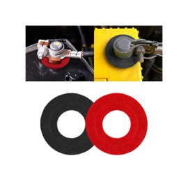 Zipelo Car Battery Terminal Washers, 2PCS Fiber Vehicle Batteryterminal Gasket Protector, Automotive Top Side Terminal Protection Washers Accessories, Universal for SUV, Sedan, Truck(Red/Black)