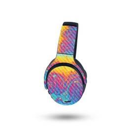 MightySkins Carbon Fiber Skin Compatible with Skullcandy Crusher ANC 2 - Paint Currents | Protective, Durable Textured Carbon Fiber Finish | Easy to Apply