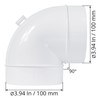 ECOPRO VENT 4-Inch White Plastic 90-Degree Elbow Duct Fitting for