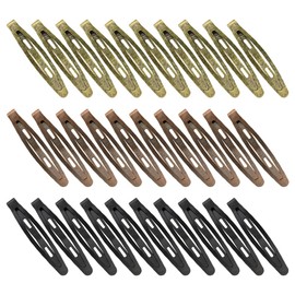 GSHLLO 30 Pcs Oval Metal Snap Hair Clips Simple Solid Color Hair Pins Small Flat Hair Side Clips Vintage Decorative Hairpins Non Slip Hair Barrettes