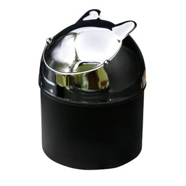 Felimoa Desktop Cat Ears Ashtray with Lid, Push Down Large Capacity, Practical and Odor Resistant