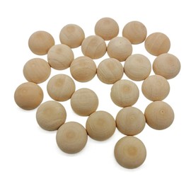 ANCLLO 100 Pieces Half Craft Balls Natural Half Wooden Balls Unfinished Split Wooden Beads for DIY Projects Arts and Crafts Supplies 20mm