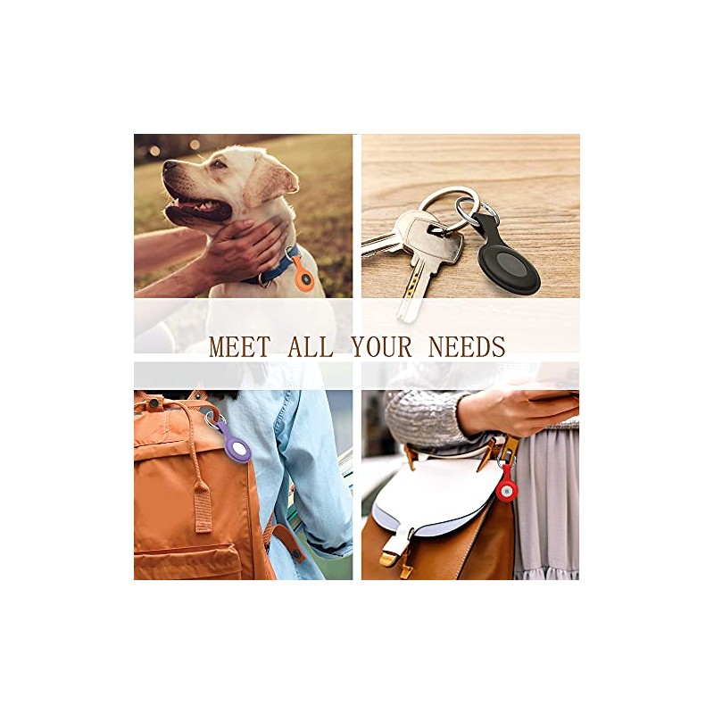 4 Pack AirTag Holder with Keychain - Anti-Lost Case